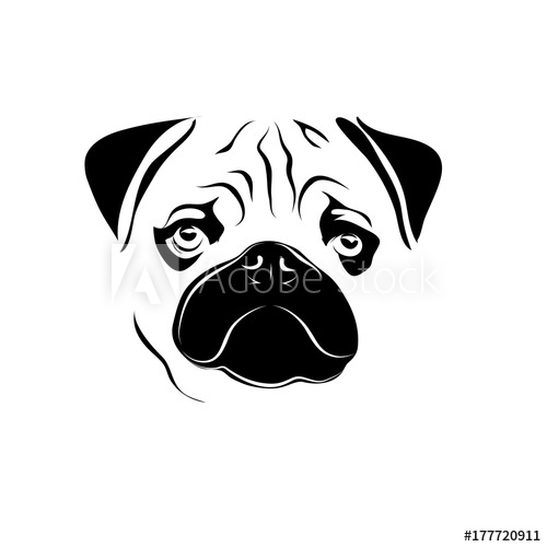 500x500 Pug Face Vector Animal Logo