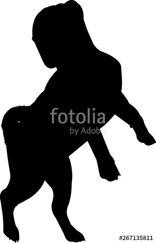 321x500 Pug Isolated Vector Silhouette Stock Image And Royalty Free