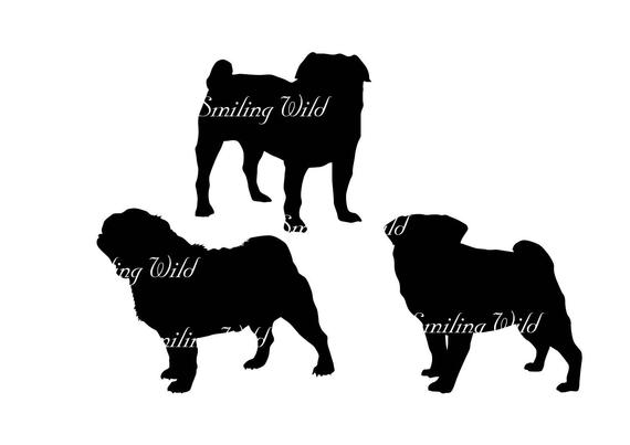 Download Pug Silhouette Vector at Vectorified.com | Collection of ...
