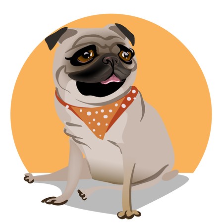 450x450 Cute Portrait Of A Pug Vector Illustration Royalty Free Vector
