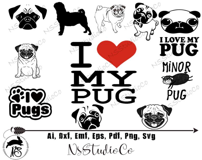 794x631 Pug Pug Vector Pug Clipart Pug Pug Etsy