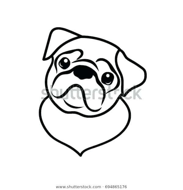 600x620 Simple Pug Drawing