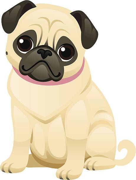 461x612 Cute Pug Vector Art Illustration Pugs Pug Illustration, Pugs