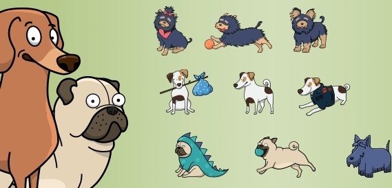 569x274 Pug Vector Free Vector Download