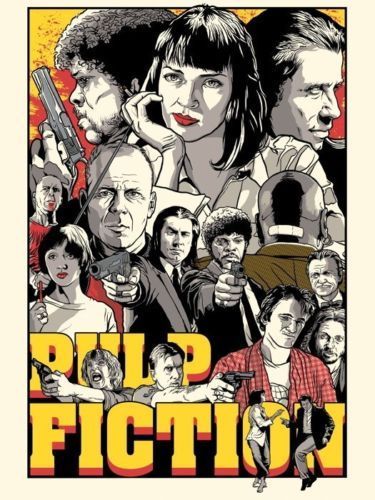 Qunexc Pulp Fiction Cool Vector Collage Movie Hot Art Silk 375x500 Qunexc Pulp Fiction Cool Vector Collage Movie Hot Art Silk