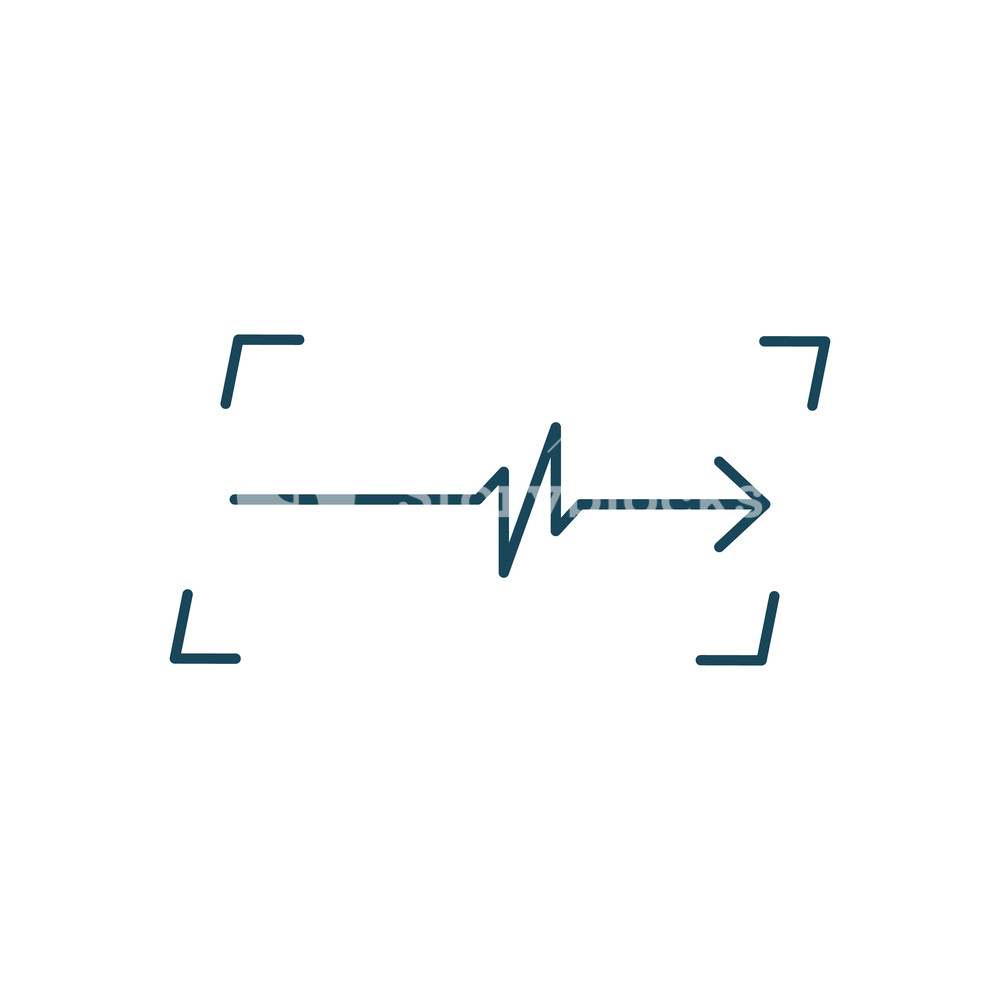 1000x1000 Linear Cardiogram With Arrow In Frame Logo Cardiology Heart Beat