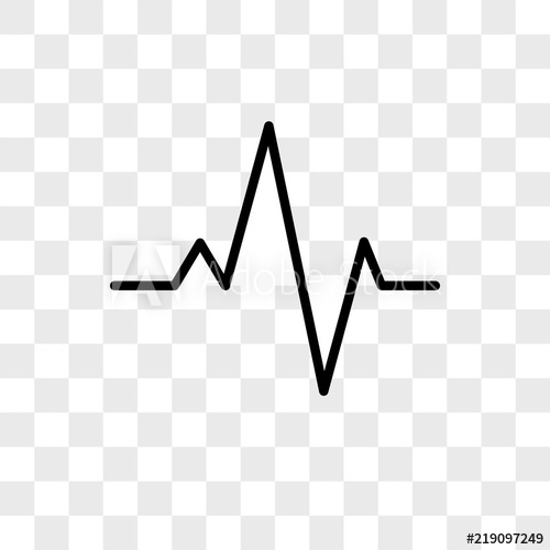 500x500 Pulse Line Vector Icon On Transparent Background, Pulse Line Icon