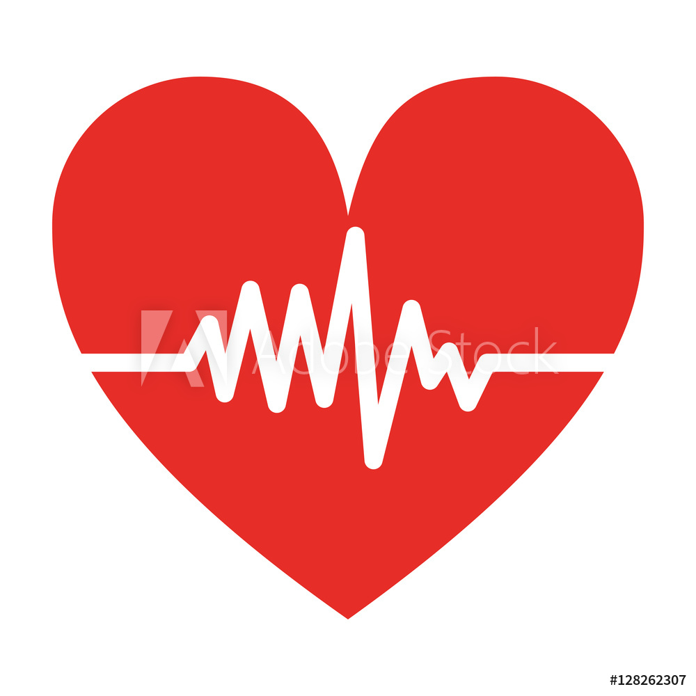 1000x1000 Photo Art Print Silhouette Color Heart Beat Pulse Vector