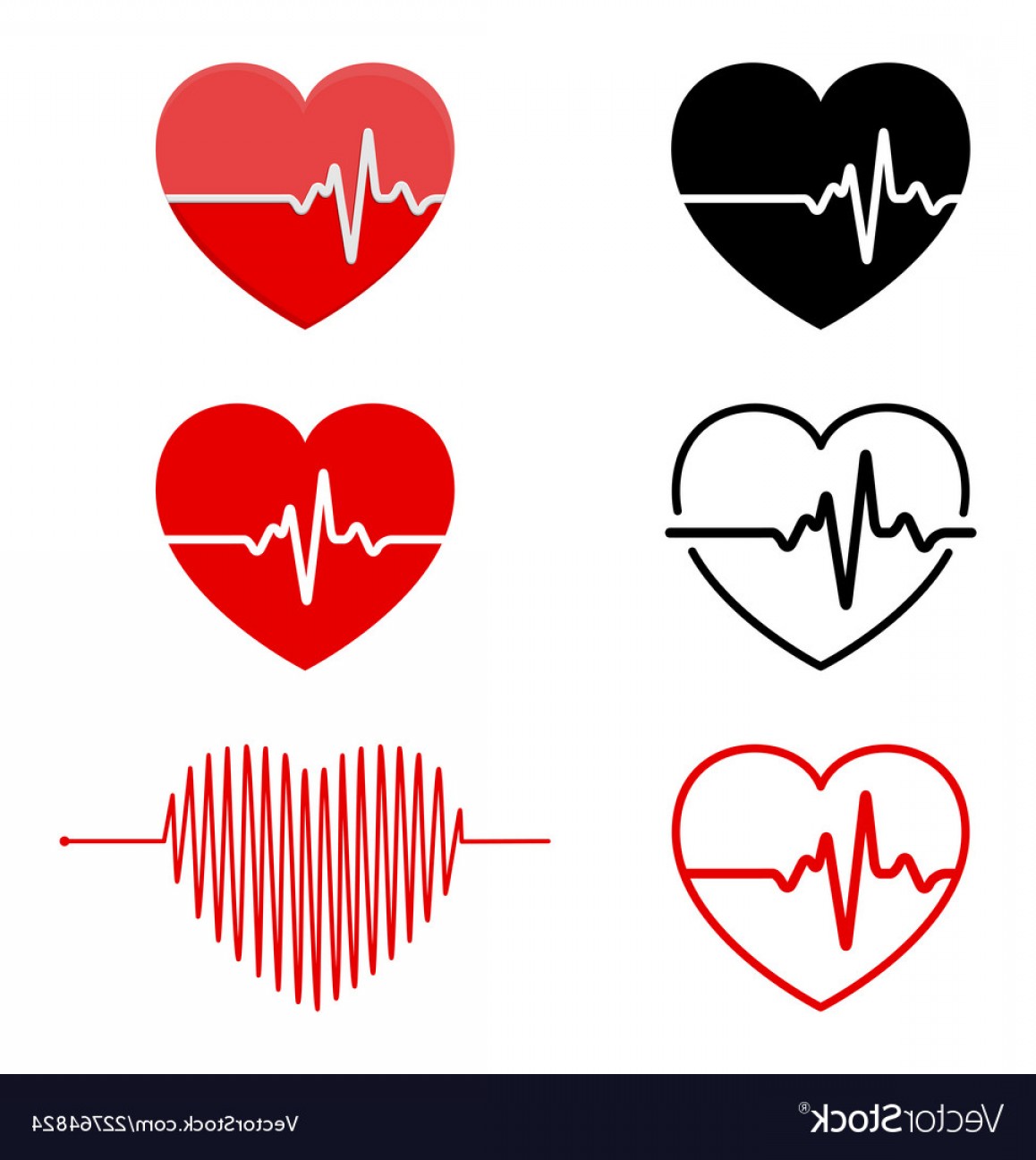 1158x1296 Heart And Ecg Ekg Signal Set Heart Beat Pulse Vector Cqrecords