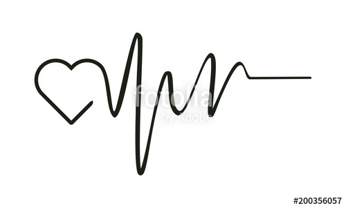 500x300 Heart Beat Monitor Pulse Line Art Icon For Medical, Simple Heart