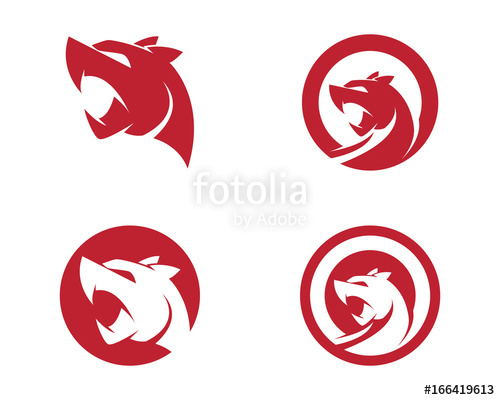 500x400 Puma Logo Design Vector Template Negative Space Stock Image