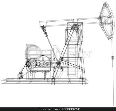 450x431 Oil Pump Jack Vector Rendering Of Stock Vector