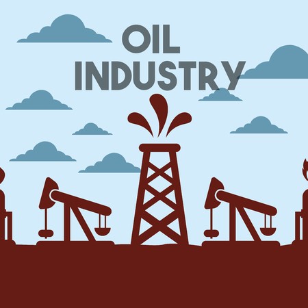 450x450 Chemical Plant Or Factory Pump Jack Field Oil Industry Vector