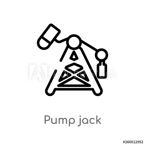 500x500 Outline Pump Jack Vector Icon Isolated Black Simple Line Element