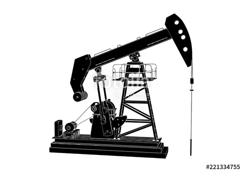 500x354 Silhouette Oil Pumpjack Vector Stock Image And Royalty Free