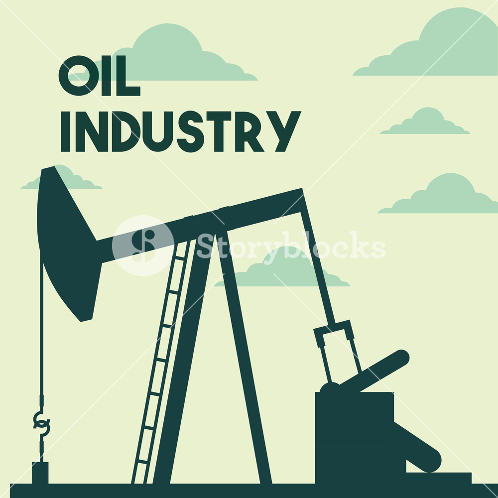 1000x1000 Silhouette Pump Jack Production Oil Industry Vector Illustration