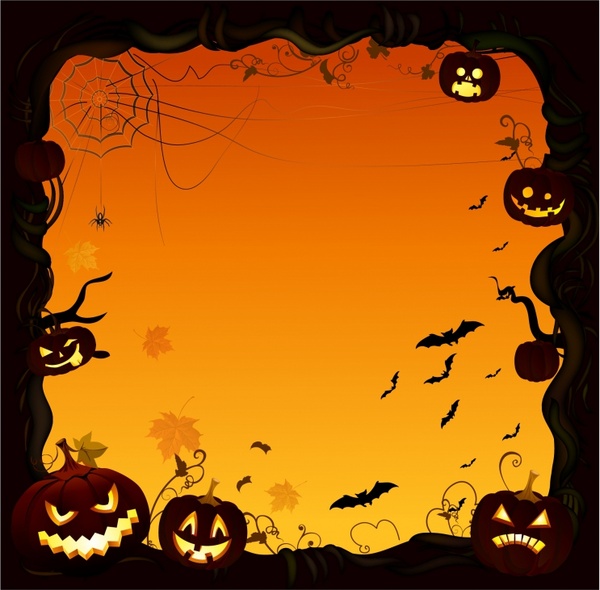 600x590 Halloween Pumpkin Border Free Vector In Adobe Illustrator