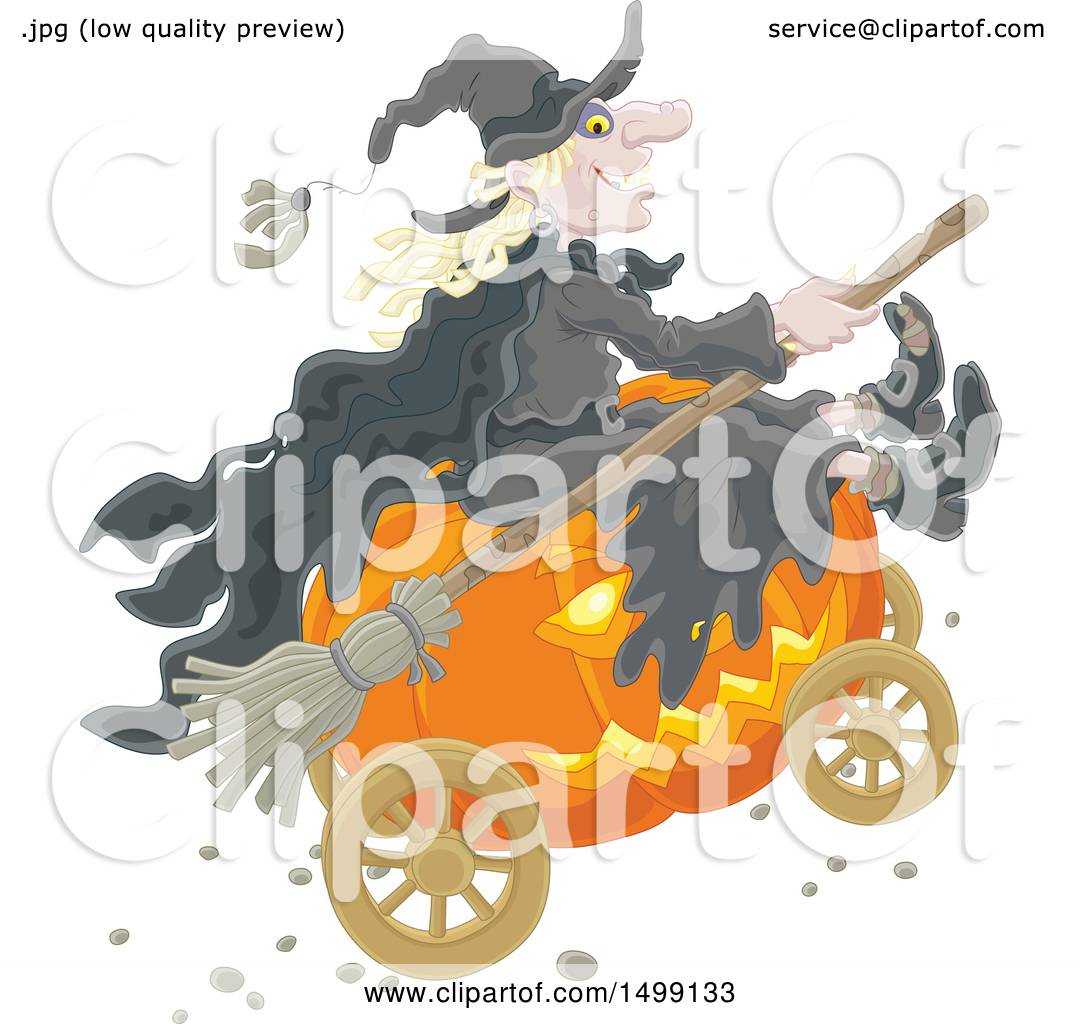 1080x1024 Clipart Of A Halloween Witch And Jackolantern Pumpkin Carriage