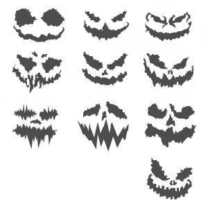 300x300 Halloween Set Of Scary Pumpkin Faces Vector Newwaysys