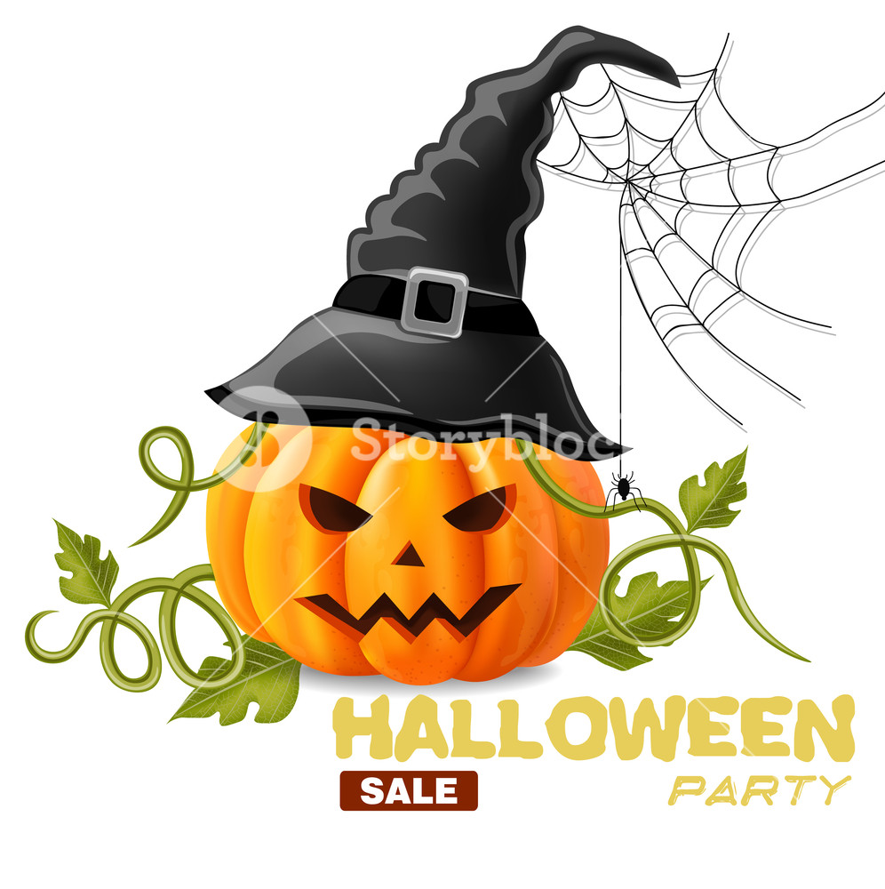 996x1000 Happy Halloween Background With Pumpkin Face Vector Illustration