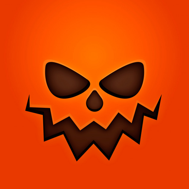 626x626 Orange Background With Halloween Pumpkin Face Vector Free Download
