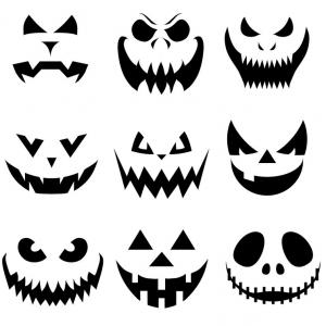 300x300 Photostock Vector Scary Halloween Ghost Or Pumpkin Face Vector