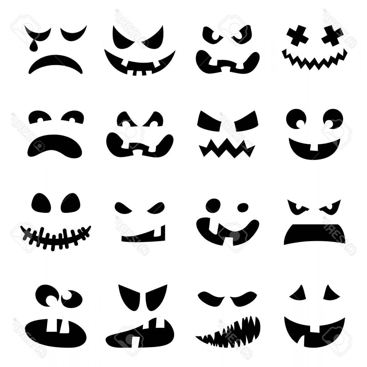 Pumpkin Face Vector at Vectorified.com | Collection of Pumpkin Face ...