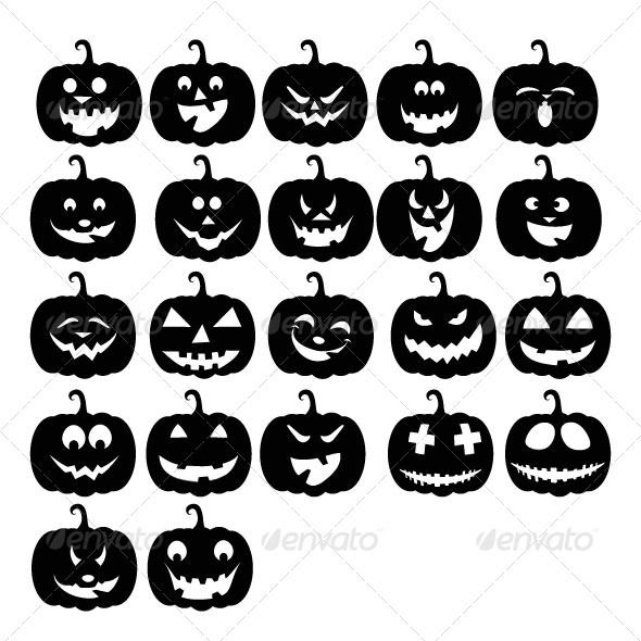 590x590 Vector Jack O Lantern Silhouettes