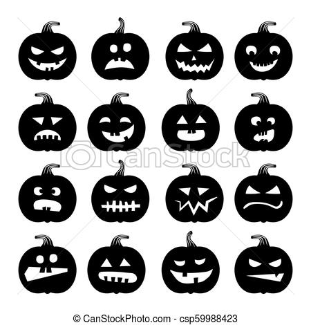 450x470 Pumpkins Icons Vector Halloween Pumpkin Silhouette Set Isolated