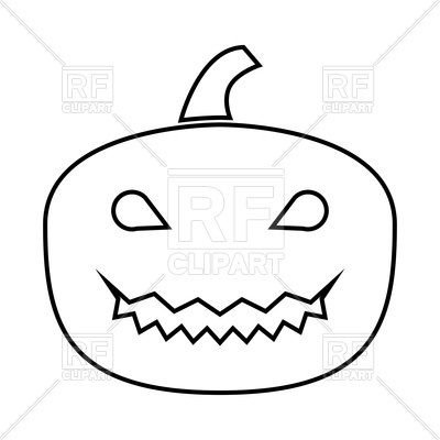 400x400 Horror Pumpkin Outline Vector Image Of Objects