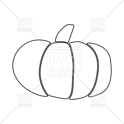 400x400 Pumpkin Outline On White Background Vector Image Of Food