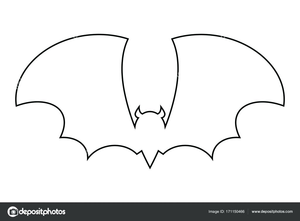1024x757 Halloween Bat Outline Bat Outline Vector Design Isolated On White