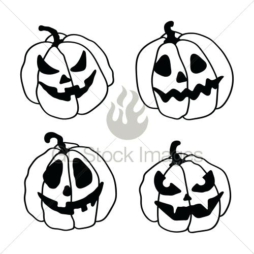500x500 Pumpkin Face Outline
