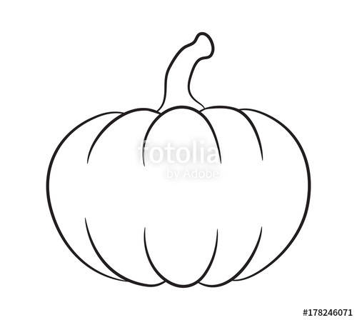 500x448 Pumpkin Outline Vector Design Isolated On White Background Stock