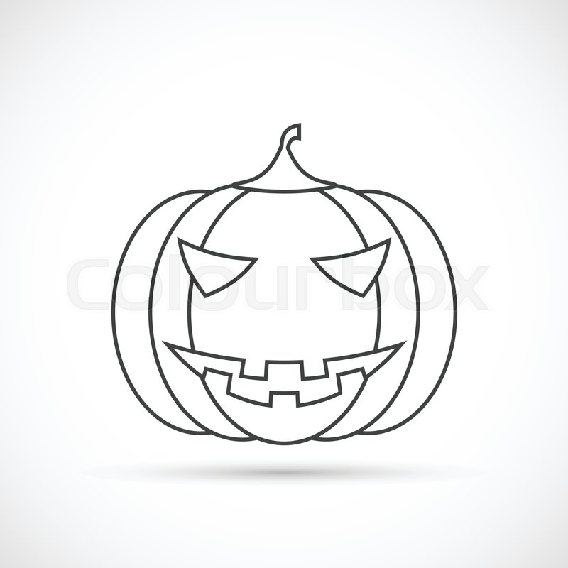 800x800 Helloween Pumpkin Outline Icon On Stock Vector Colourbox