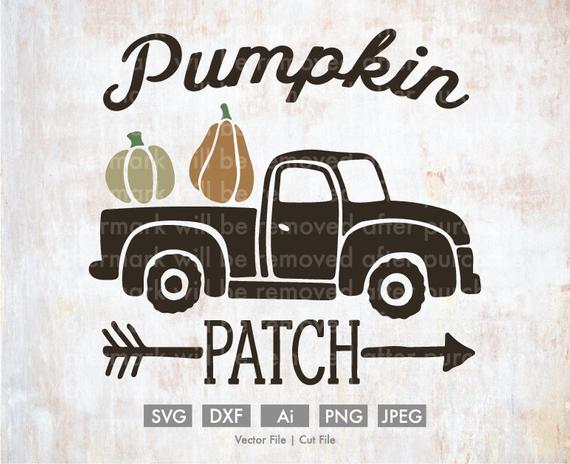 570x464 Pumpkin Patch Truck Vectorcutting Silhouette Cricut Etsy