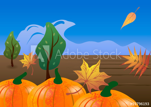 500x354 Vector Illustration Pumpkin Patch In The Fall