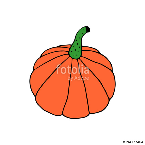 Linear Cartoon Hand Drawn Pumpkin Cute Vector Colorful Doodle 500x500 Linear Cartoon Hand Drawn Pumpkin Cute Vector Colorful Doodle