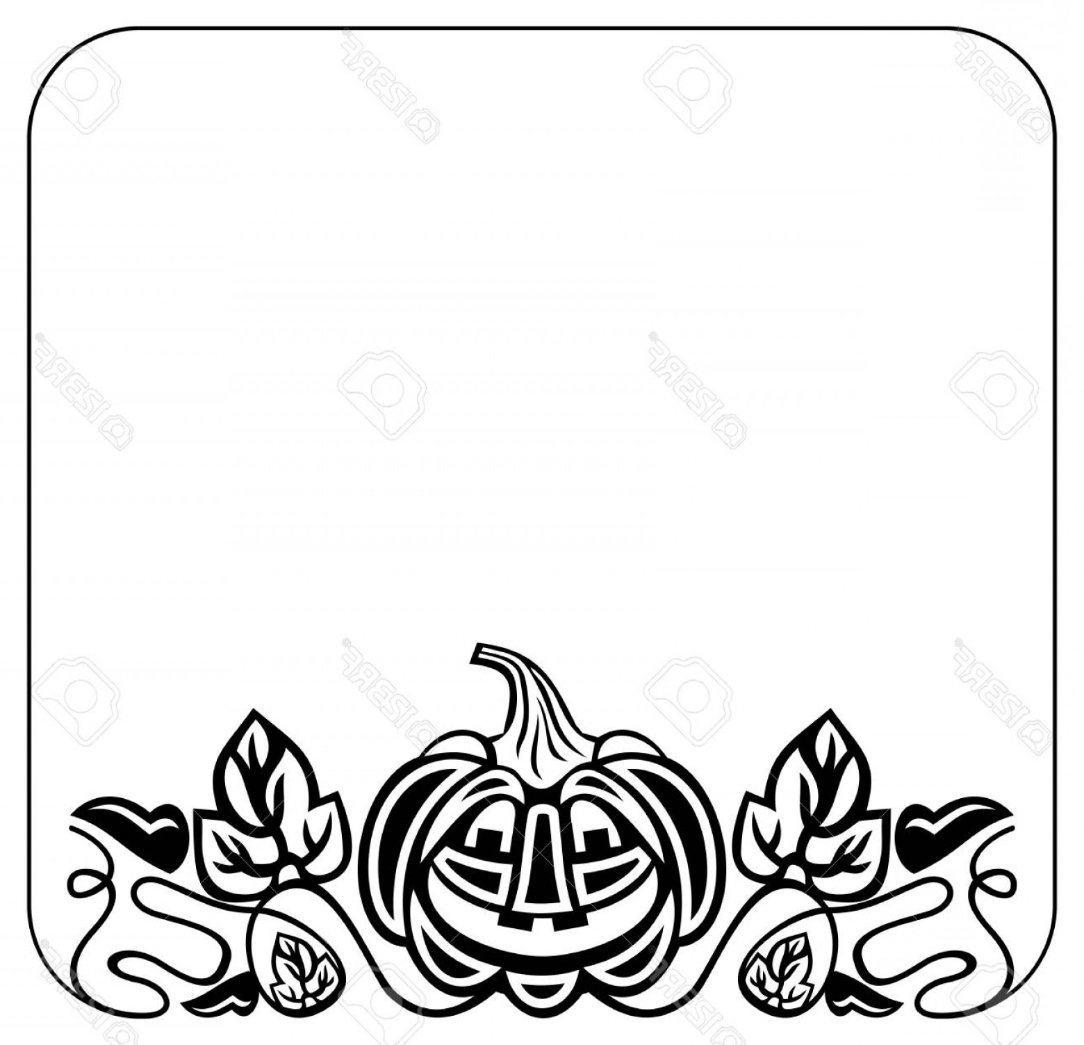 Photostock Vector Black And White Frame With Halloween Pumpkin 1560x1503 Photostock Vector Black And White Frame With Halloween Pumpkin