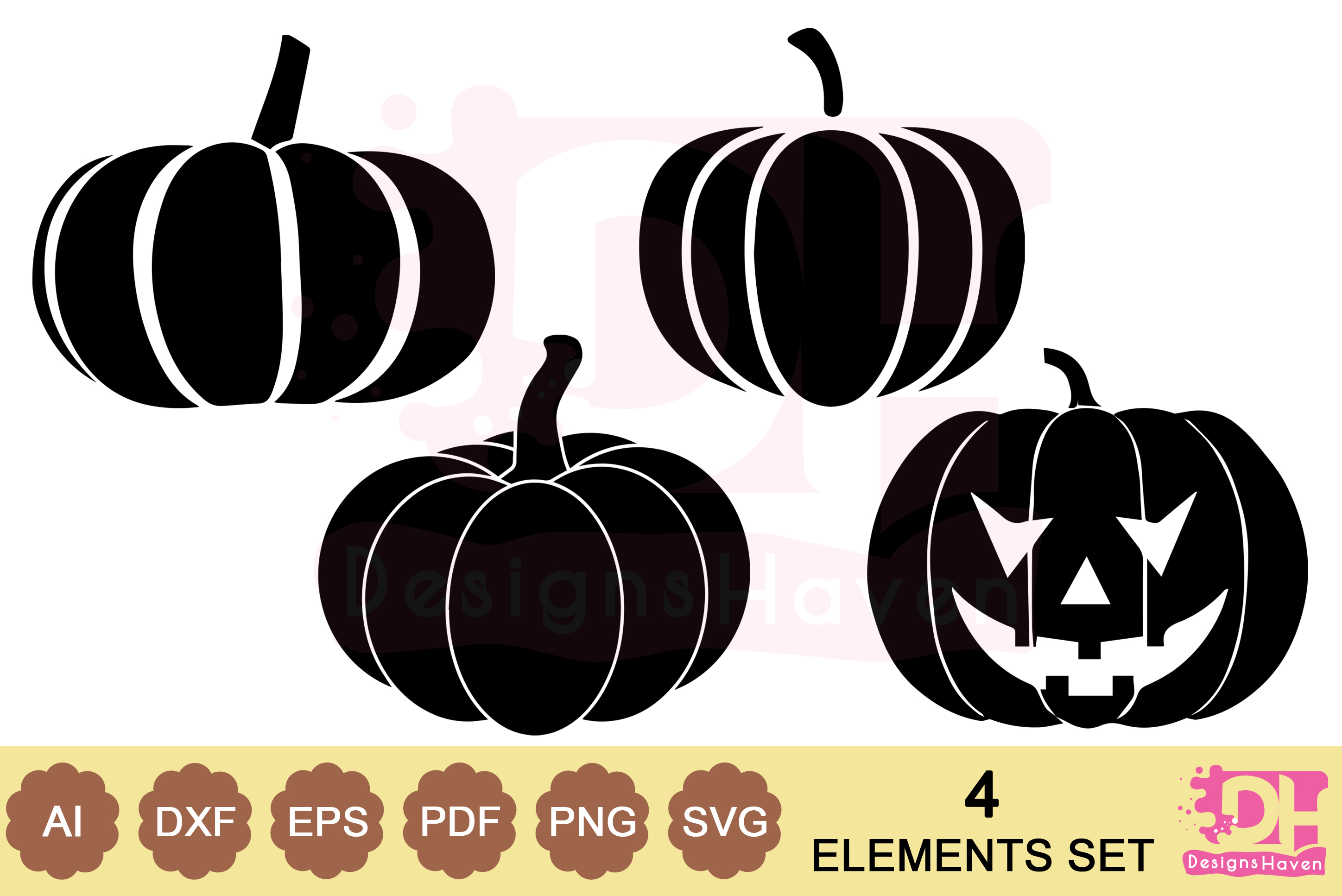 2896x1933 Halloween Pumpkins Vector Art Bundle Graphic