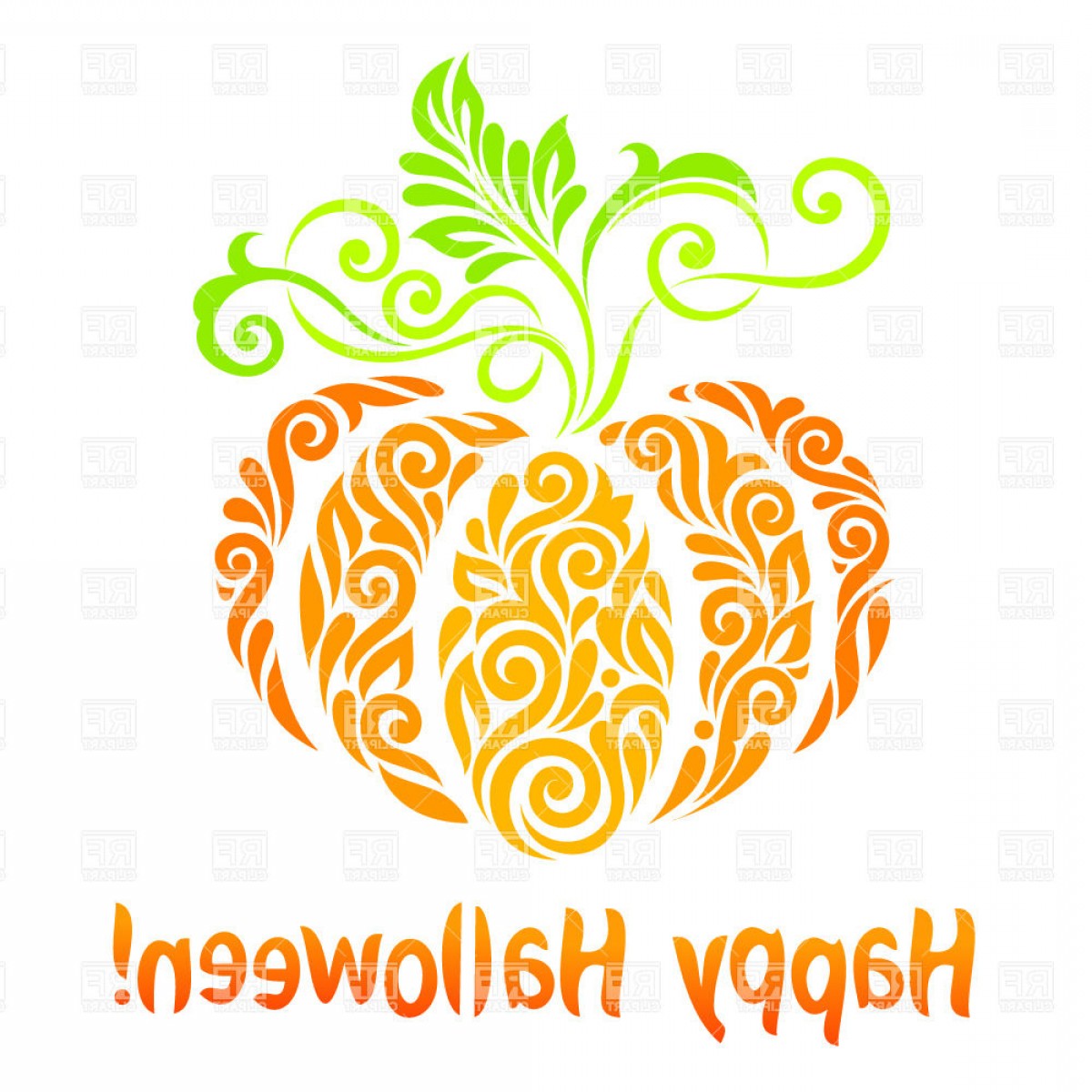 1200x1200 Happy Halloween Ornamental Colorful Pumpkin Vector Clipart Soidergi