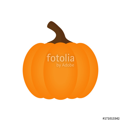 500x500 Orange Pumpkin Vector Illustration Autumn Halloween Pumpkin