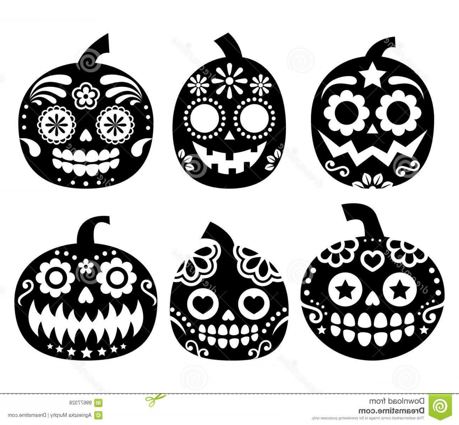 1560x1444 Halloween Pumpkin Vector Design Mexican Sugar Skull Style
