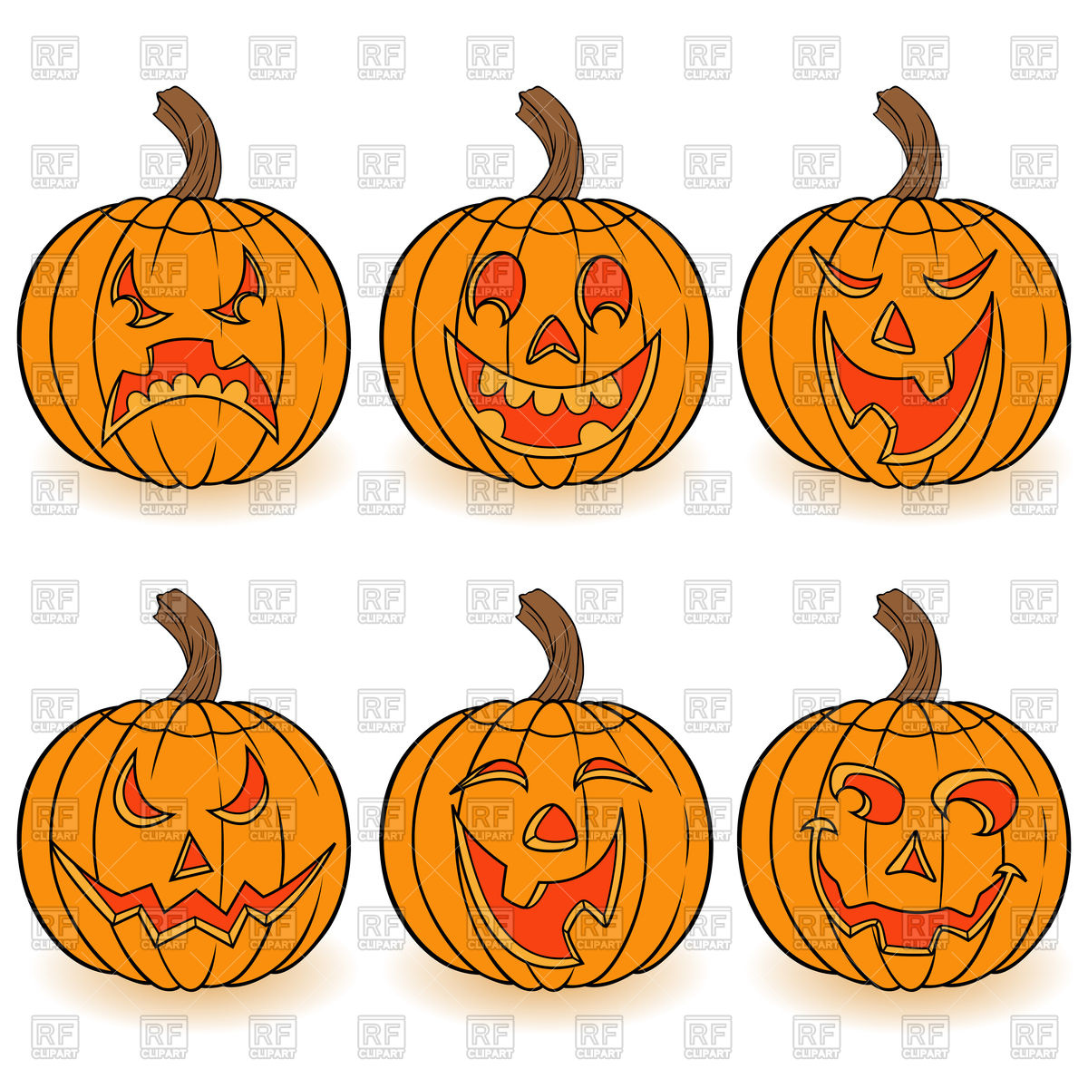 1200x1200 Halloween Funny Smiling Pumpkins Vector Image Of Objects