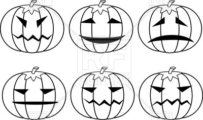 400x237 Outlines Of Halloween Pumpkins Vector Image Of Holiday Boroda