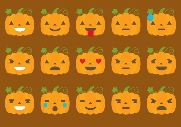 700x490 Pumpkin Emoticon Vectors