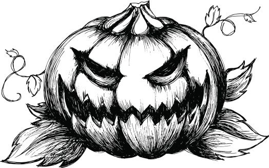 524x327 Scary Jack O'lantern Vector Art Illustration Fall Face Pumpkin