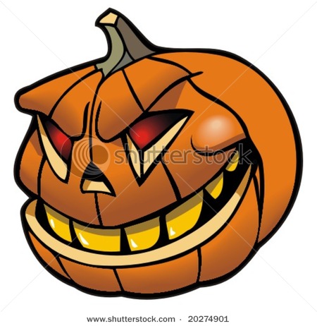 450x462 Grinning Jack O Lantern, Halloween Pumpkin, Vector Clip Art