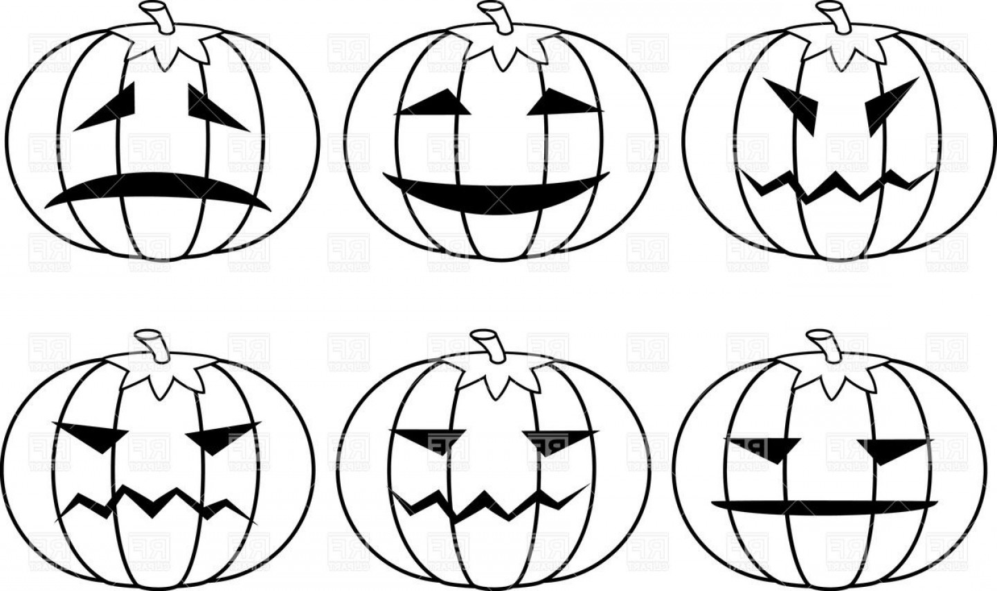 1440x853 Outlines Of Halloween Pumpkins Vector Clipart Soidergi