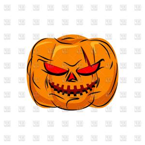 300x300 Evil White Rabbit And Halloween Pumpkin Vector Catchsplace